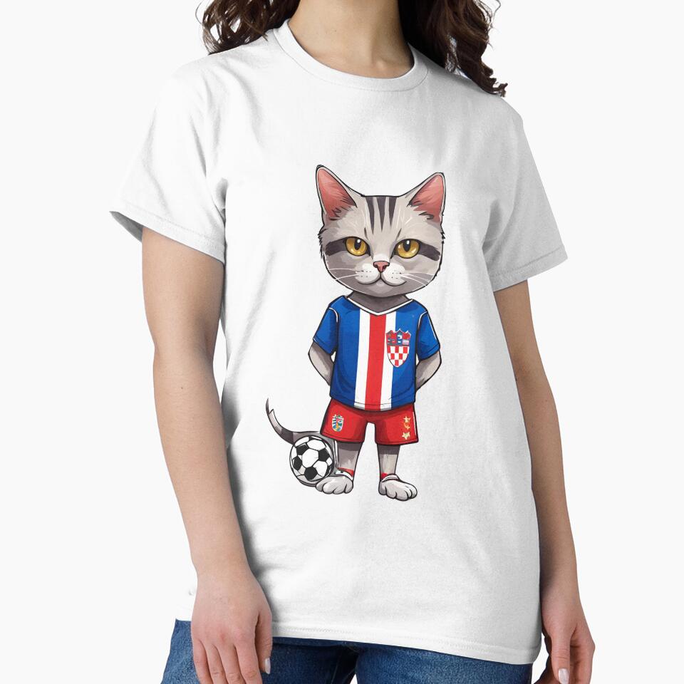 CROATIA Sports Team: a Cat wearing colours of Croatian Flag D29 by PerfectDay2Play