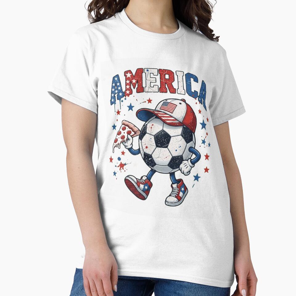 Funny Patriotic USA Soccer Ball Pizza Lover Vintage Distressed by haitrieuic96