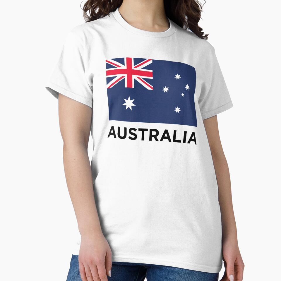 Australia Flag With Text (On White) by STUDIO-72