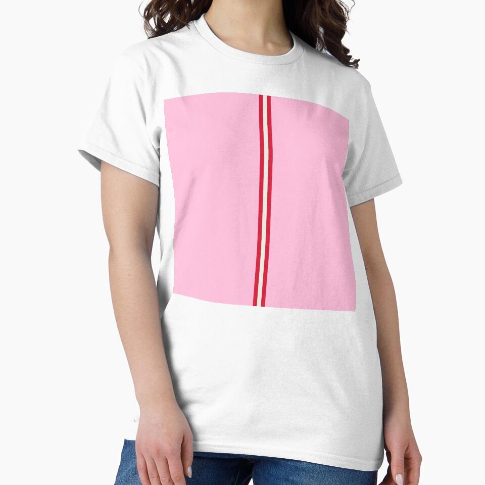 COTTON CANDY PINK, RED & CREAM Central Vertical 3 STRIPES by RachelMacht