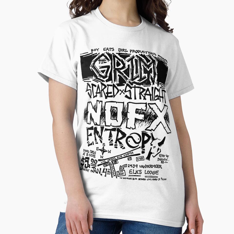 1986 punk show flyers NOFX, THE GRIM, SCAREDxSTRAIGHT by Emile Roy