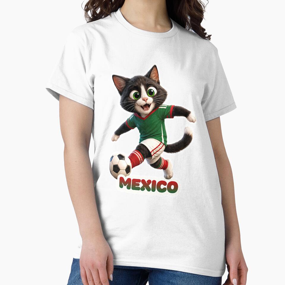Sticker - Decal - Soccer Spirit: Mexico Cat Kicker by ForeverPrintsOK