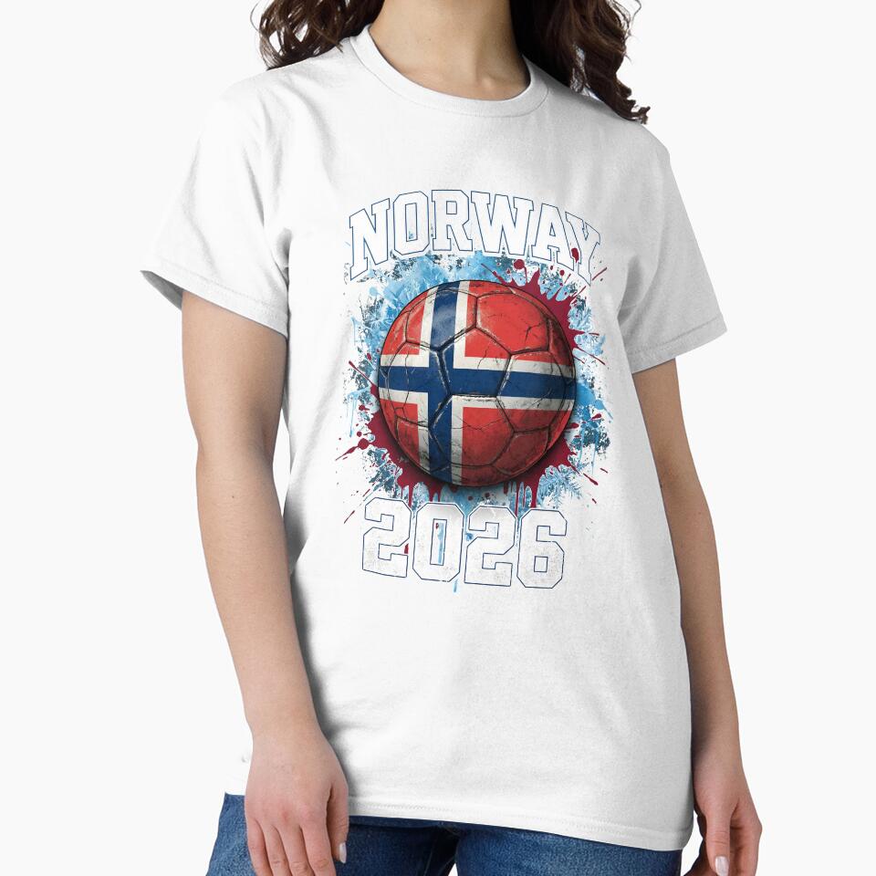 Norway 2026 Soccer - Paint Splash Flag Ball by Imaginationbeyond