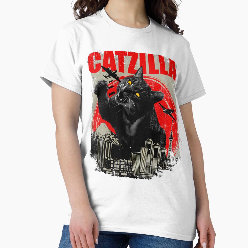 Catzilla - Funny Cat Lover Kitten Kitty Short Sleeve 	 Small by nnaqyuboeyl64