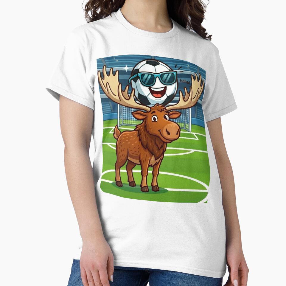 Funny Soccer Moose with Cool Football Character by NadinGerasi