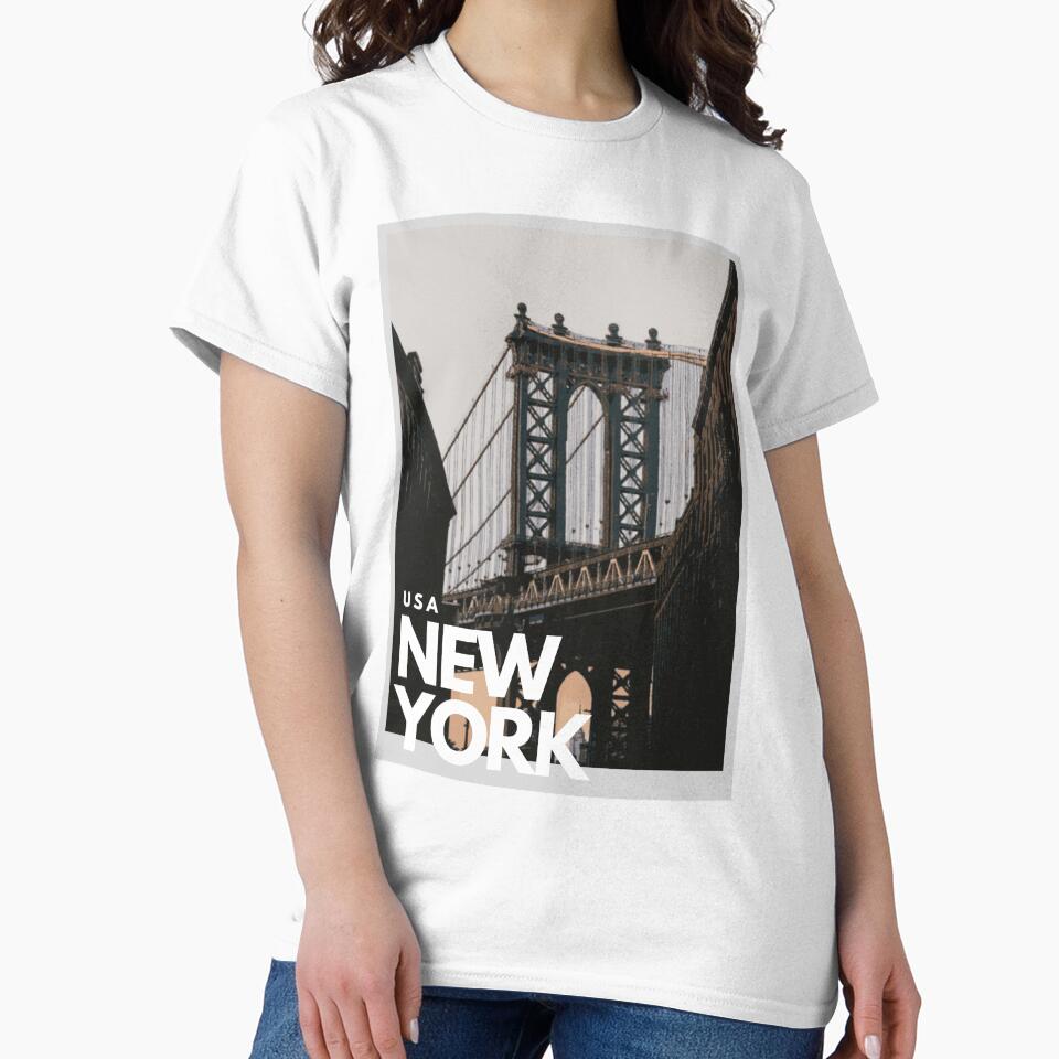 New York Manhattan Bridge - T-shirts, Hoodies and Sweatshirts by TripsandPrints