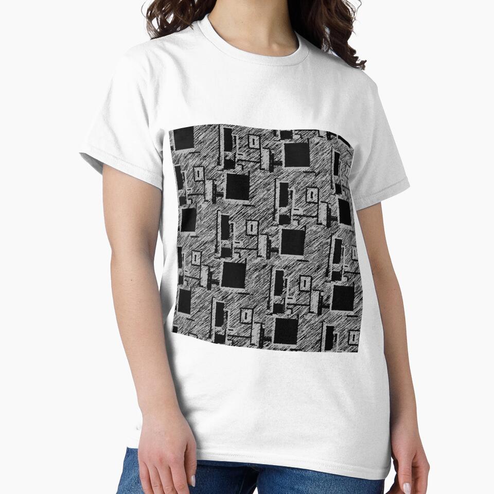 BLACK AND GREY QUIRKY DESKTOP COMPUTERS PATTERN by ozcushionstoo