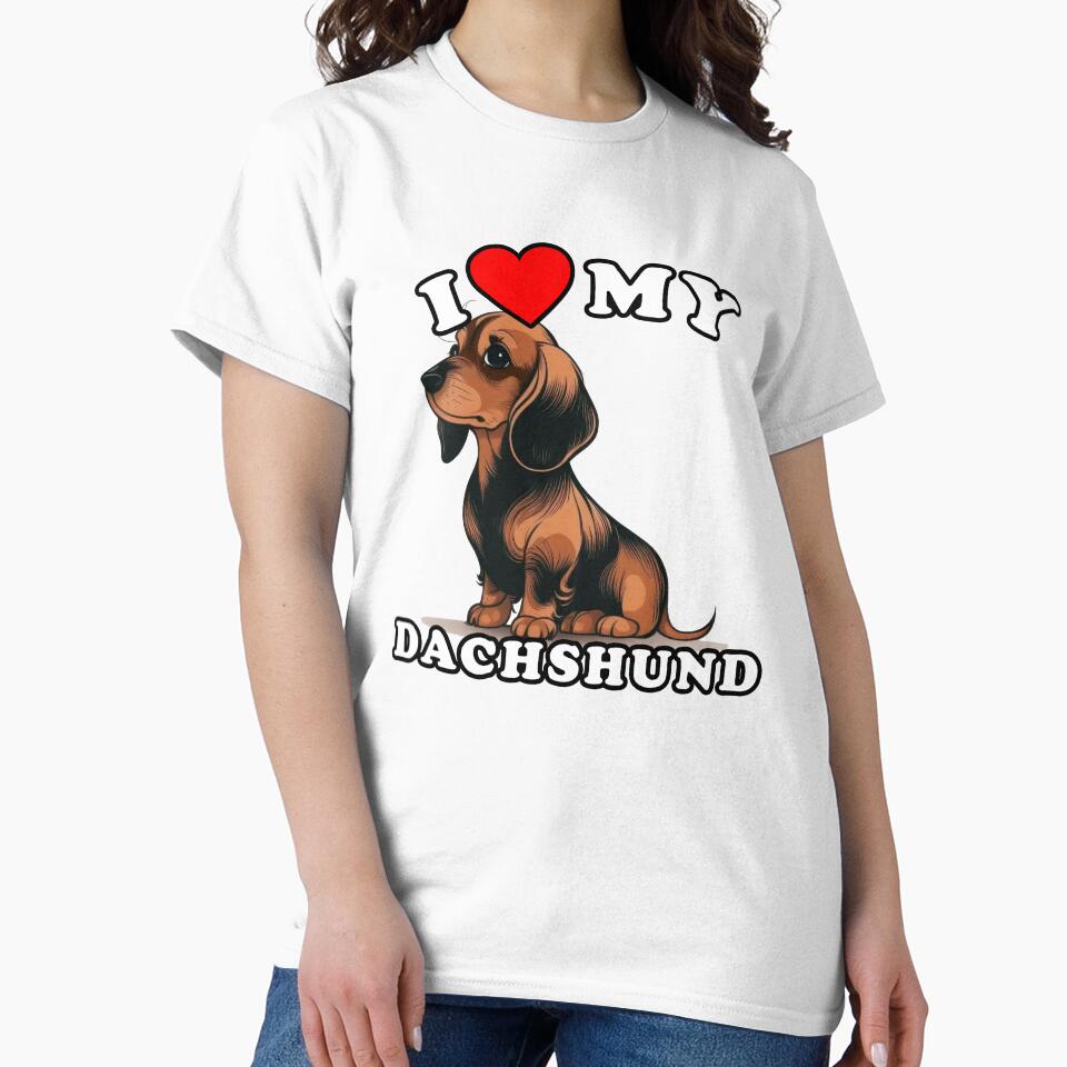 I Love My Dachshund, Cute Dog by NateFellhauer