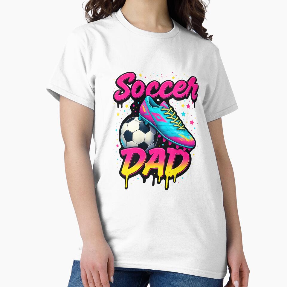 Soccer Dad Neon Drip Respect The Game Cleat Ball Father s Day by TalalosART