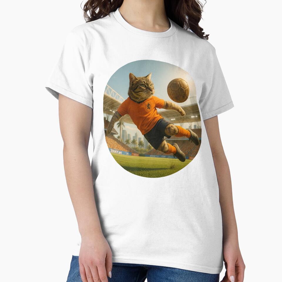 Dutch Soccer Orange Cat – Fearless Feline with Global Game Spirit by Zouky.art