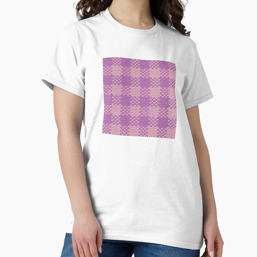 A pink plaid knitted yarn pattern in a square shape. by Nengsang