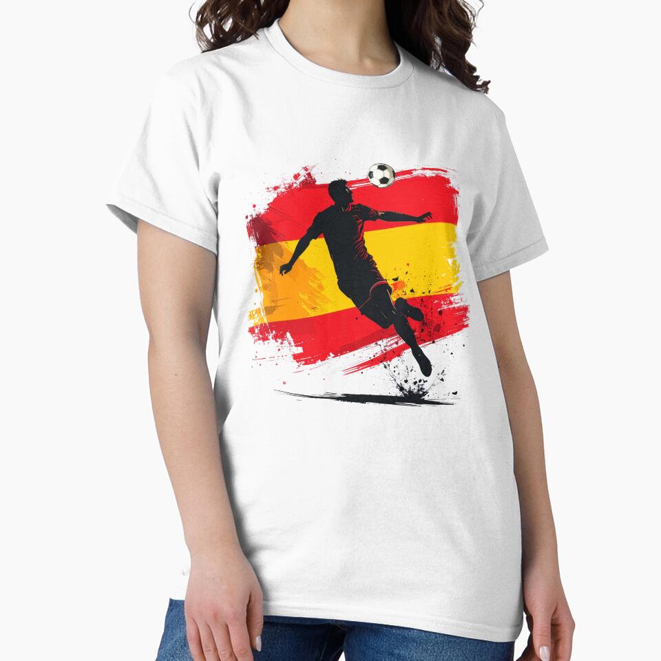 Spain Soccer Player Art — España Football Flag Action Fan Print by icemanphotos