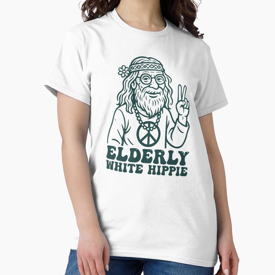 Elderly White Hippie Retro Vintage Funny by Maxwell05