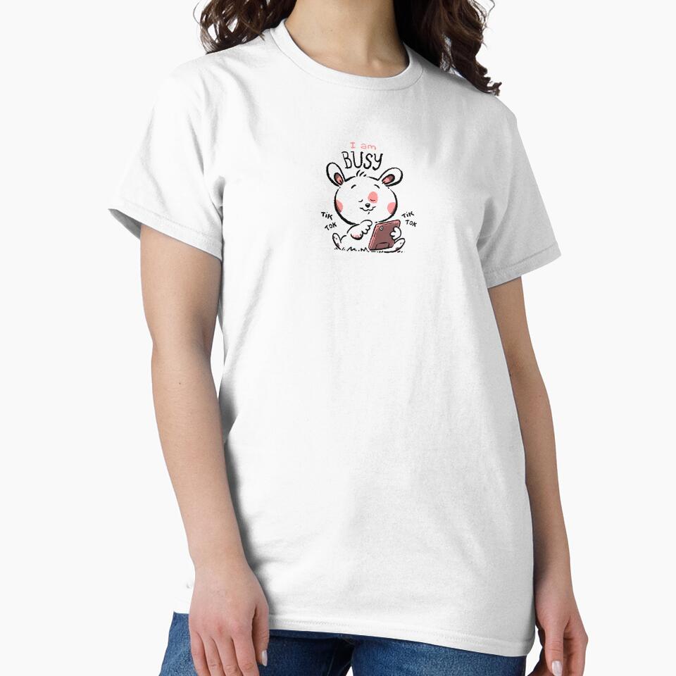 i am busy - cute cartoon chubby bunny rabbit by hayrpictures