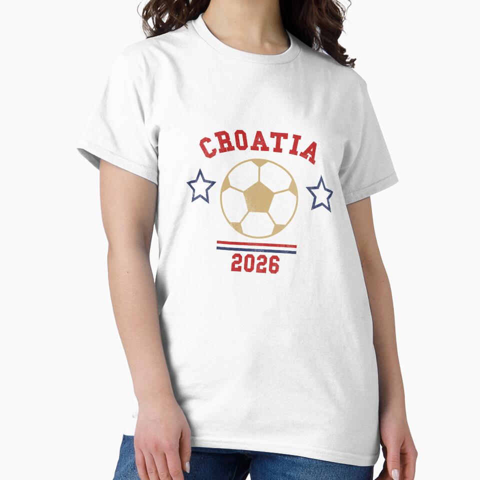 Croatia Football Vintage Tee 2026 by C & T ArtLab