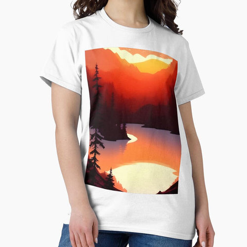 Add a Touch of Beauty and Tranquility to Your Home with Our Wide Range of Gorgeous Minimalist Landscape and Lake Sunrise Prints by supeart