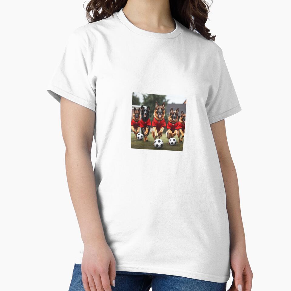 German Shepherds love football too! Soccer and Dog Lovers - Liverpool, Manchester United, Arsenal, Nottingham Forest - Any dog, any colour by Humour House Designs