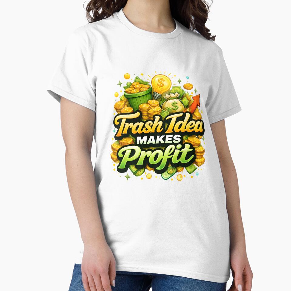 Trash Idea Makes Profit Financial Freedom Motivational  Premium Oversized Sweatshirt by Holadiseno