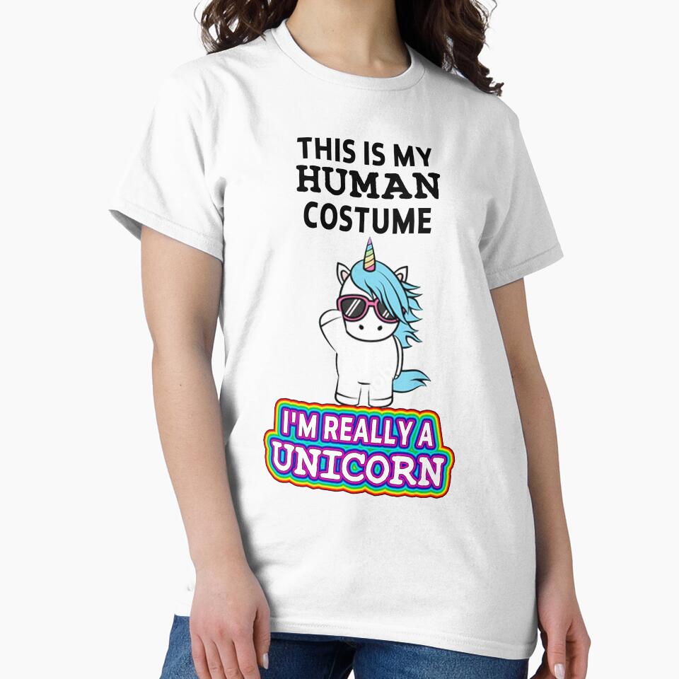 unicorn lover halloween fall autumn funny sarcastic saying offended This Is My Human Costume I'm Really A Unicorn Meme Gift for Best Friend boyfriend girlfriend by joygift369
