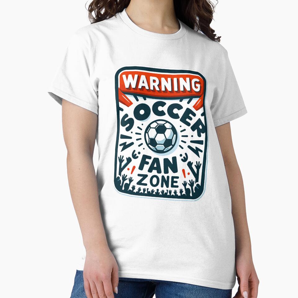 Warning Soccer Fan Zone Funny Football Lover Gift for Game Day Fans by CyfroweMysli