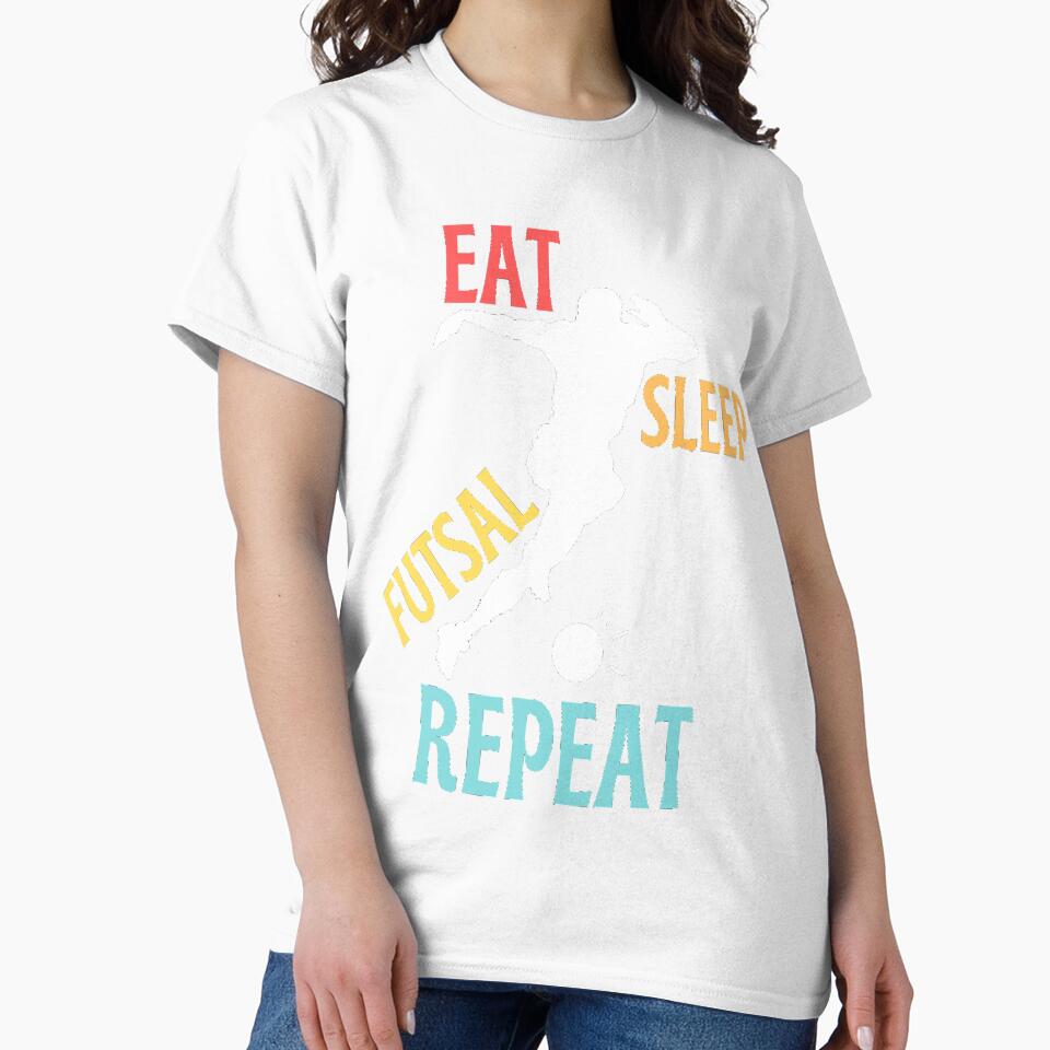 Funny And Classic Eat Sleep Futsal Repeat Design Football And Soccer Lovers by chetan786