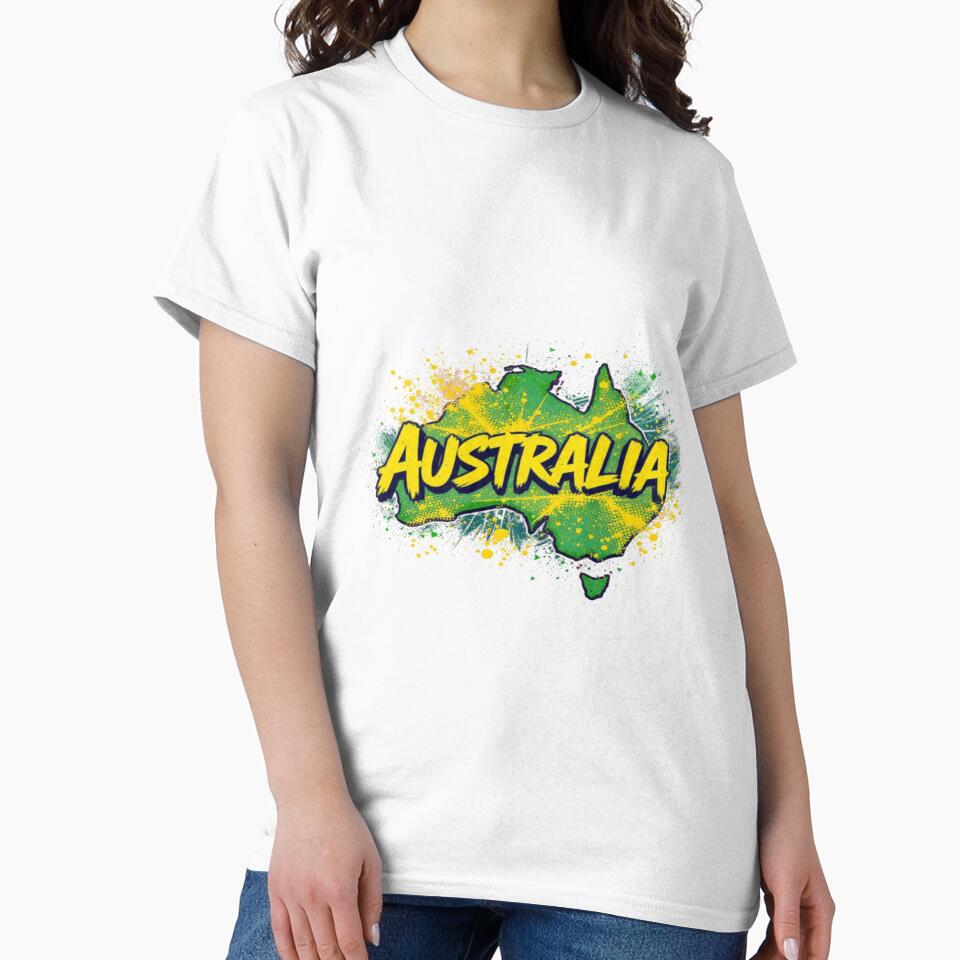 Australia Shattered Energy Football Fan Tee by jackbermess