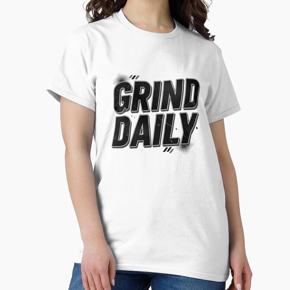 GRIND DAILY Motivational Typography Design | Streetwear Athletic Graphic by Happyfreedom