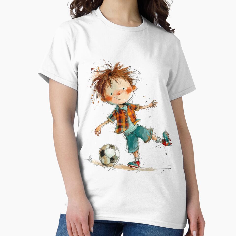 Little Boy Playing Soccer by Liededrom.