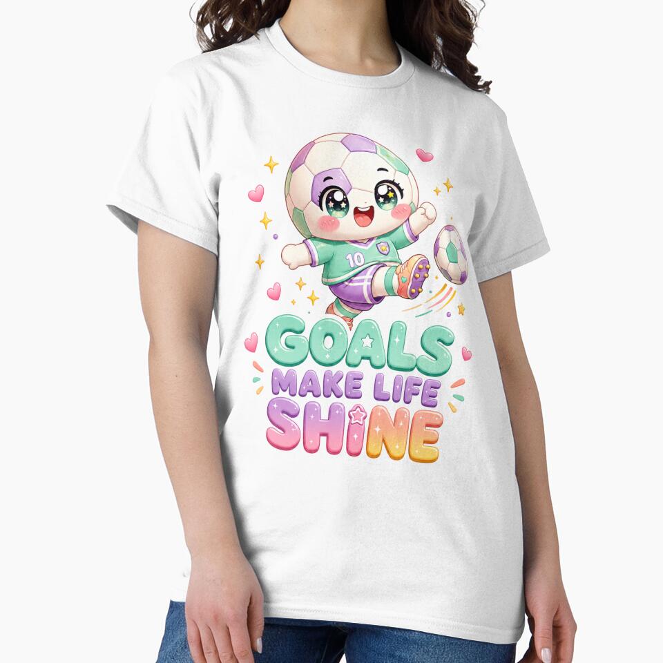 Goals Make Life Shine | Kawaii Soccer Girl Pastel Aesthetic by Dulxoz