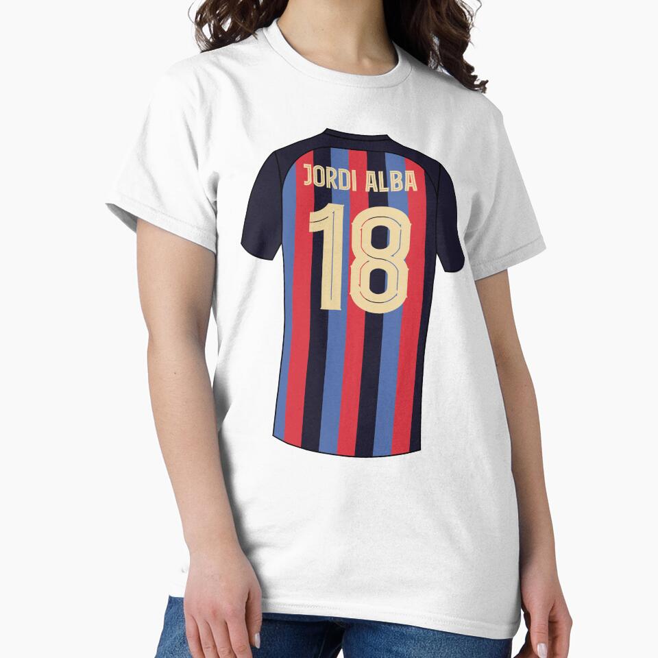 Jordi alba Barcelona football jersey number 18 by Justtrendytees