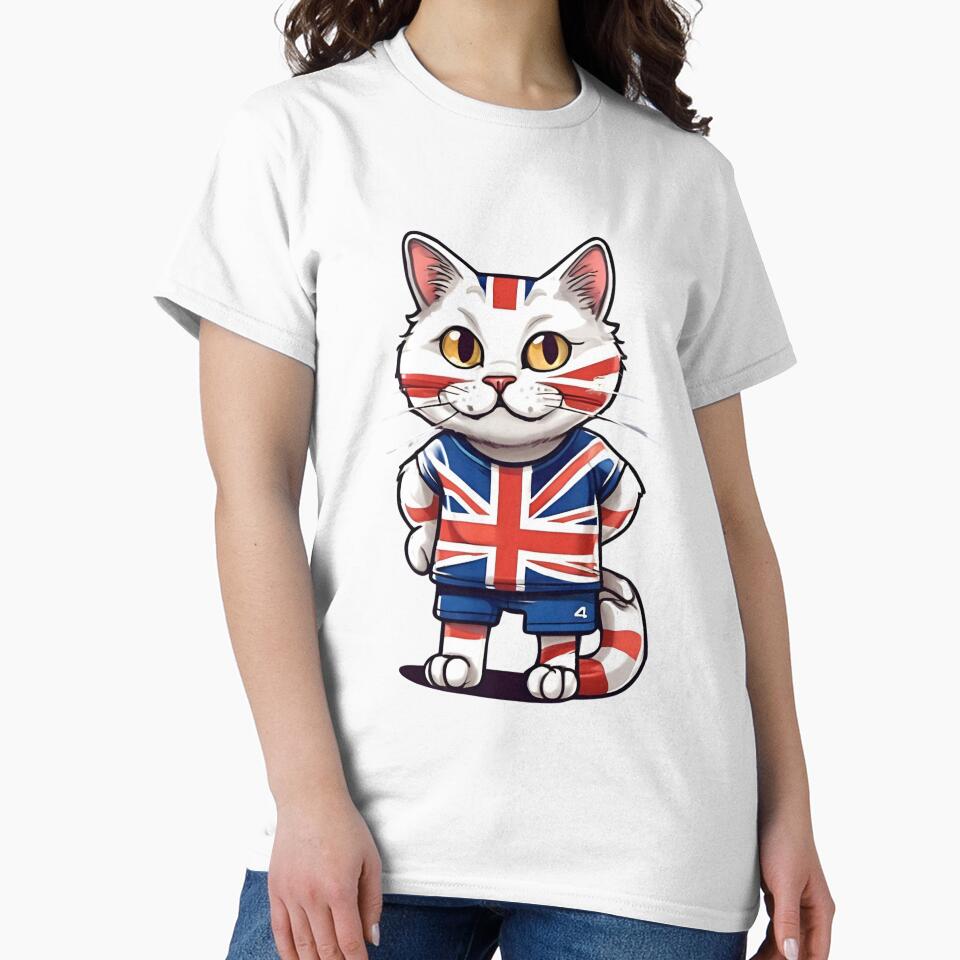 England UK Sports Team: a Cat wearing colours of British Flag D03 by PerfectDay2Play