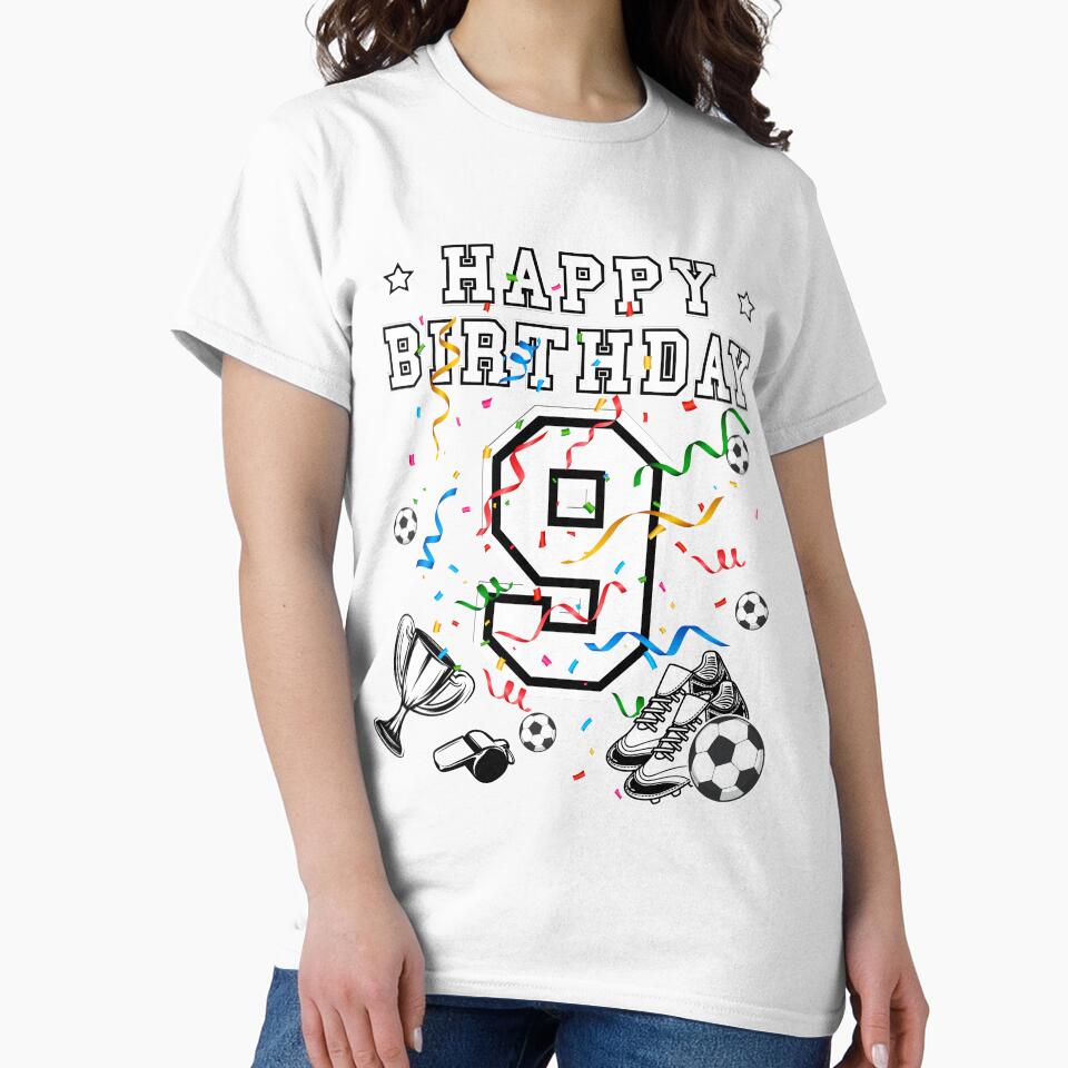 Soccer Birthday 9 Years Soccer jersey Soccer ball by Shirt-Designs