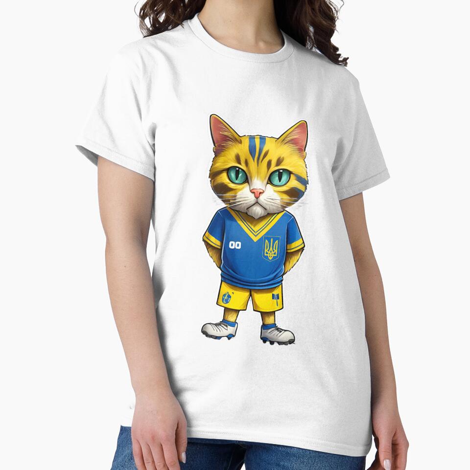 UKRAINE Sports Team: a Cat wearing colours of Ukrainian Flag D16 by PerfectDay2Play