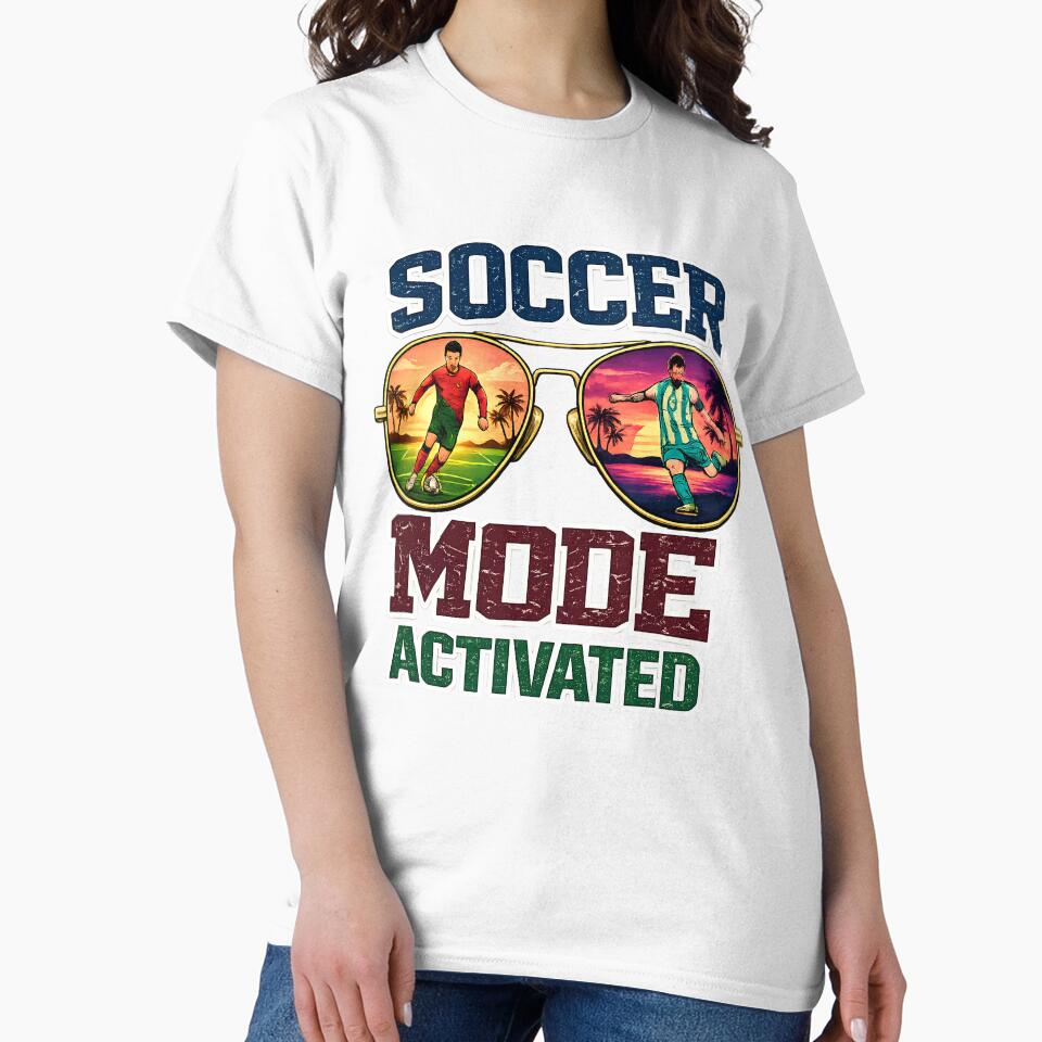 Soccer Mode Activated Retro Sunglasses Football Graphic by digitalbob60