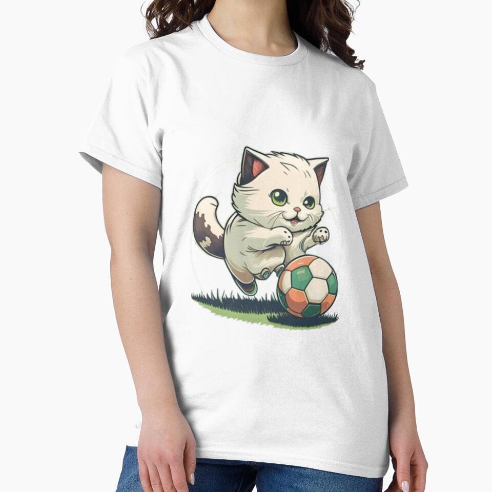 Cat playing soccer by Warih