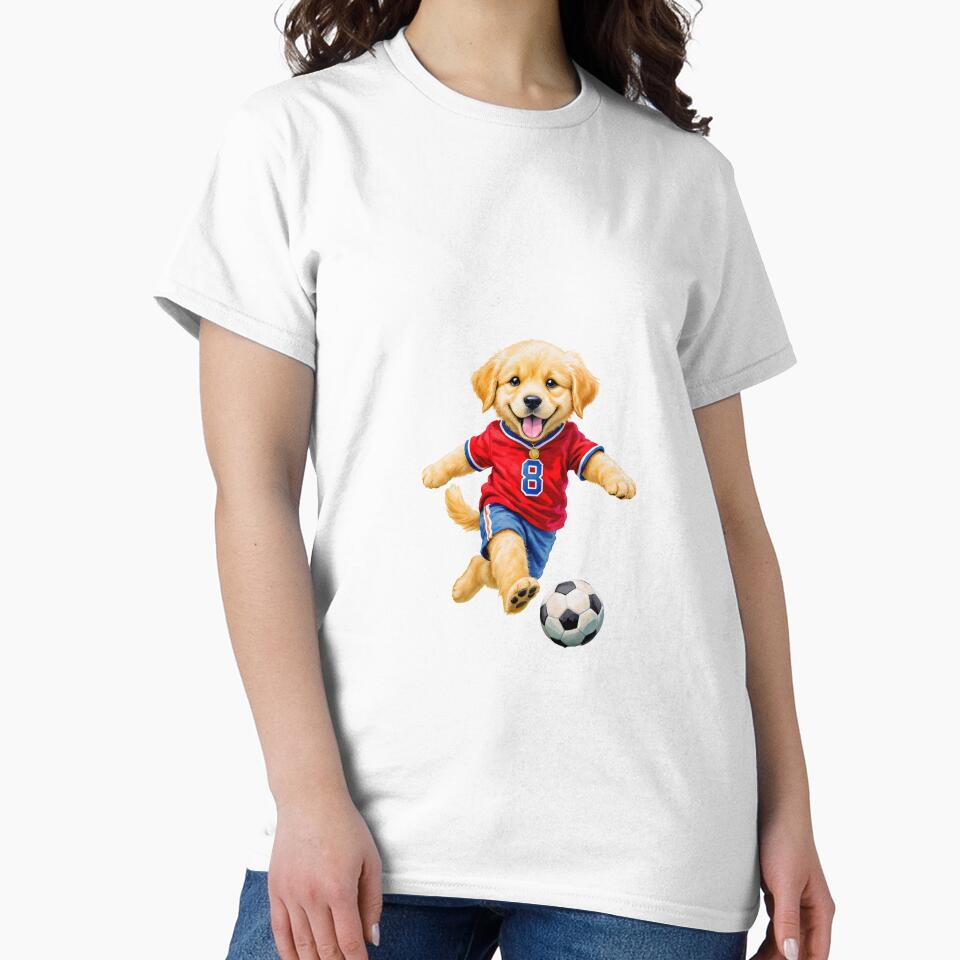 Golden retriever play soccer by Kedspicedesign