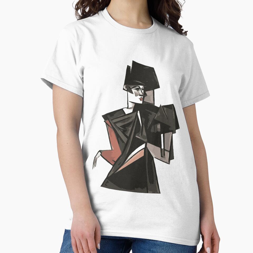 Goth Girl Dancing Geometric Abstract Art Cut Out by taiche