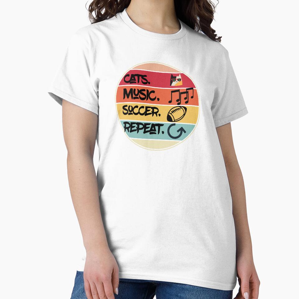 Cats music  soccer repeat retro  vintage  design by Moussa  Sussi