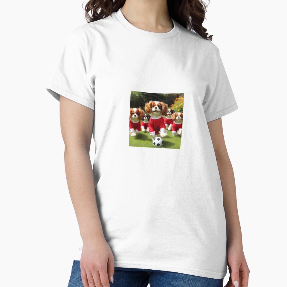 Cavalier King Charles Spaniels love football too! Soccer and Dog Lovers - Liverpool, Manchester United, Arsenal, Nottingham Forest - Any dog, any colour by Humour House Designs
