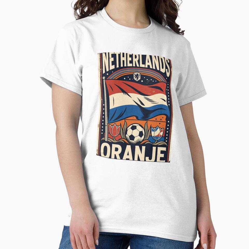 Netherlands Oranje Retro Soccer Poster | Vintage World Cup Football Art by Nexus Space