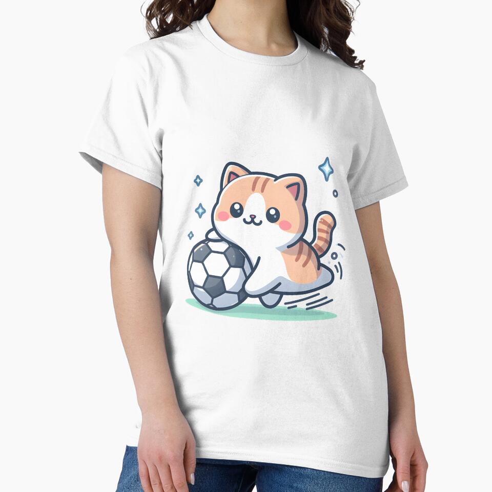 Kawaii Cat With Soccer Ball by CanvasCutie