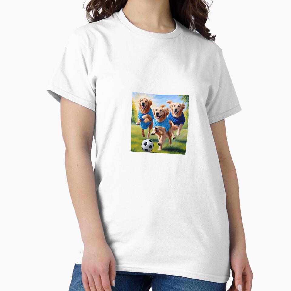 Golden Retrievers love football too! Soccer and Dog Lovers - Chelsea, Everton, Leicester City, Ipswich Town - Any dog, any colour by Humour House Designs