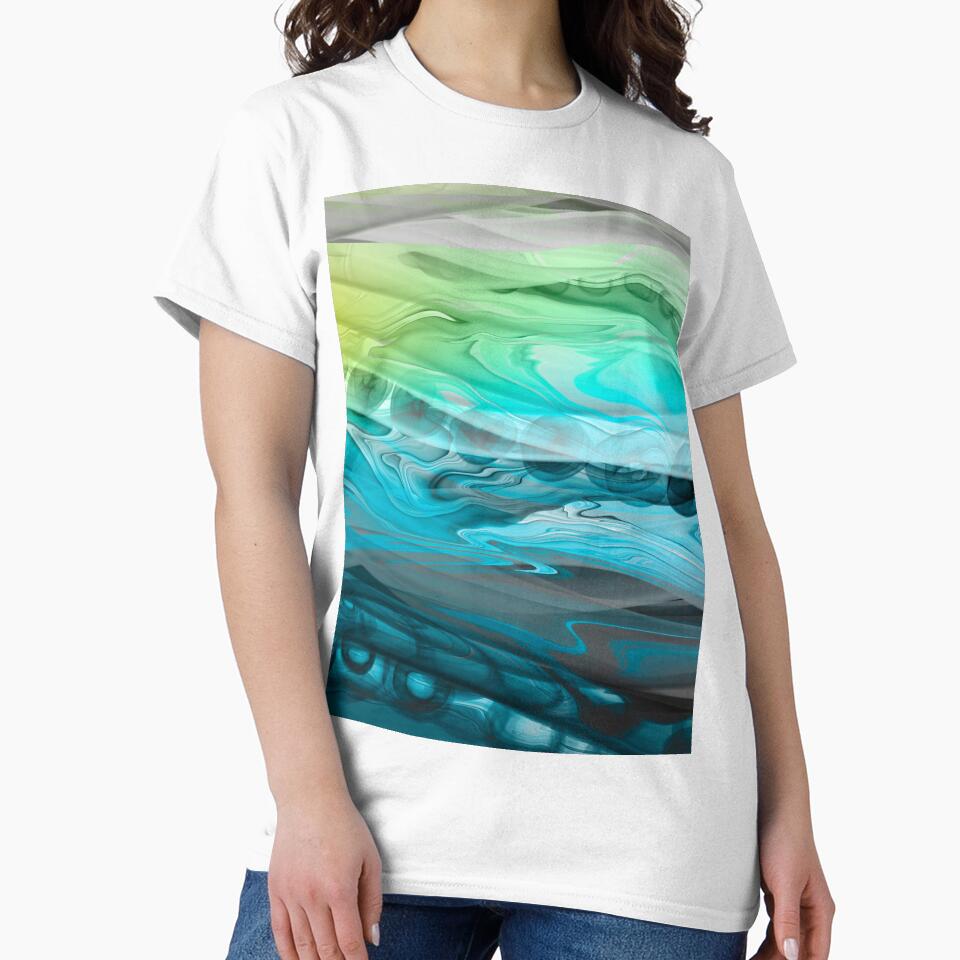 Abstract liquid art alcohol ink ocean waves, liquid marble art design, abstract marble art, liquid art, yellow turquoise watercolor by ZeinabTaha