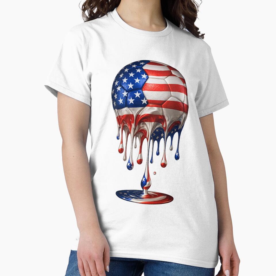 USA Soccer Ball Drip Melting American Flag by FunToTheFullest