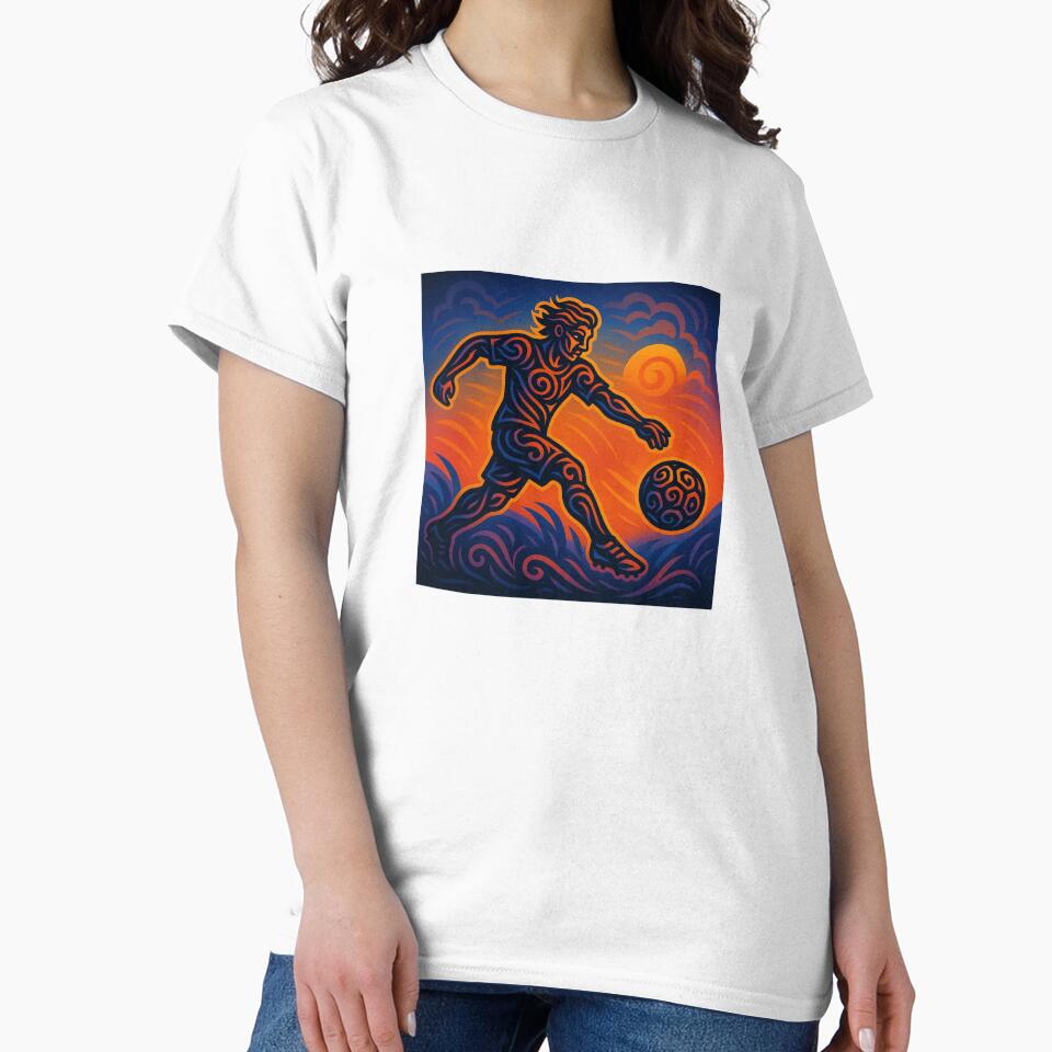 Tribal Soccer Spirit – Neon Sunset Kick by LeatherbeardArt