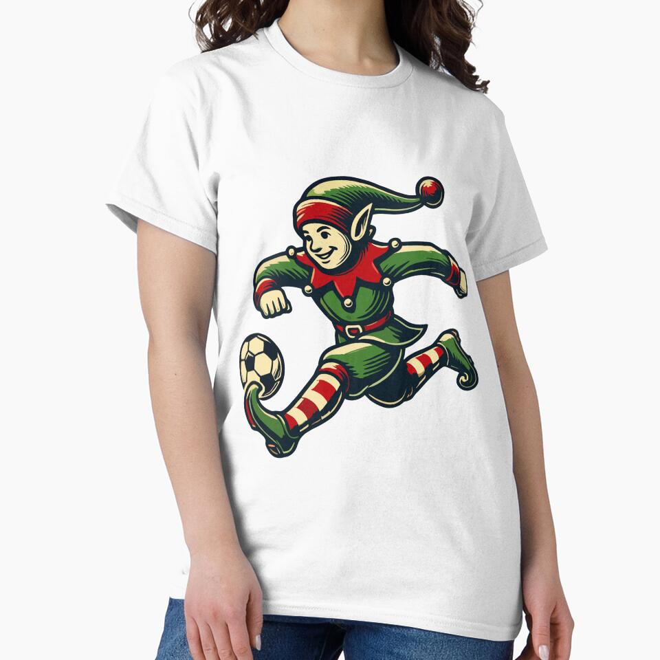 Christmas Elf Soccer Player Fun by LuminOrb