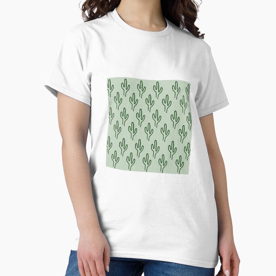 Green boho cactus pattern by Thegentleshop