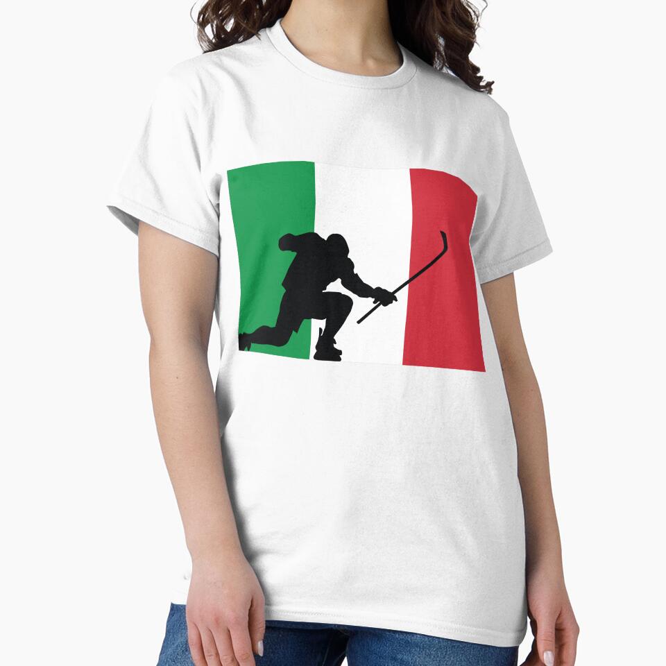 Italian Ice Hockey Silhouette Celebration by CanvasTee
