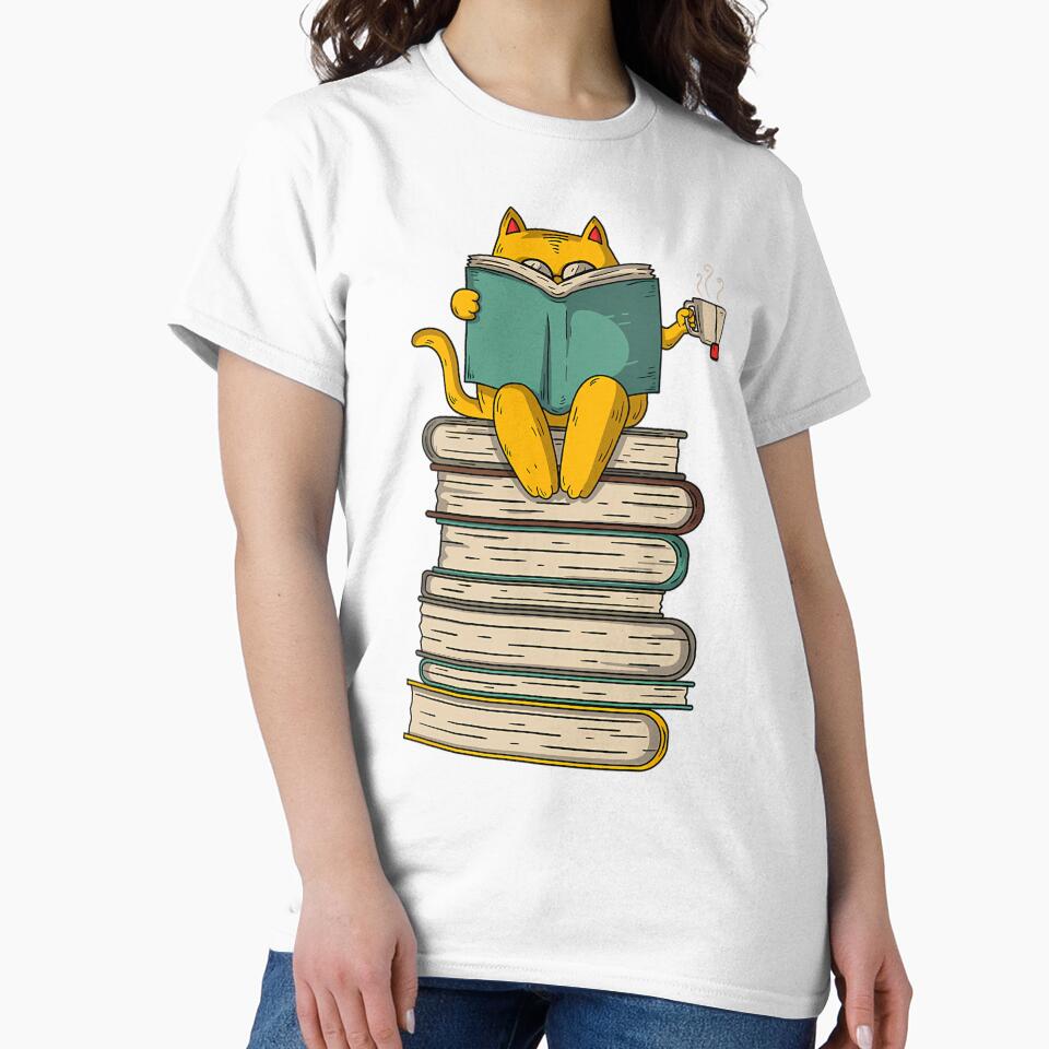 Reading Cat - Funny Book &amp; Tea Lover 	 Short Sleeve by sofekmiselc