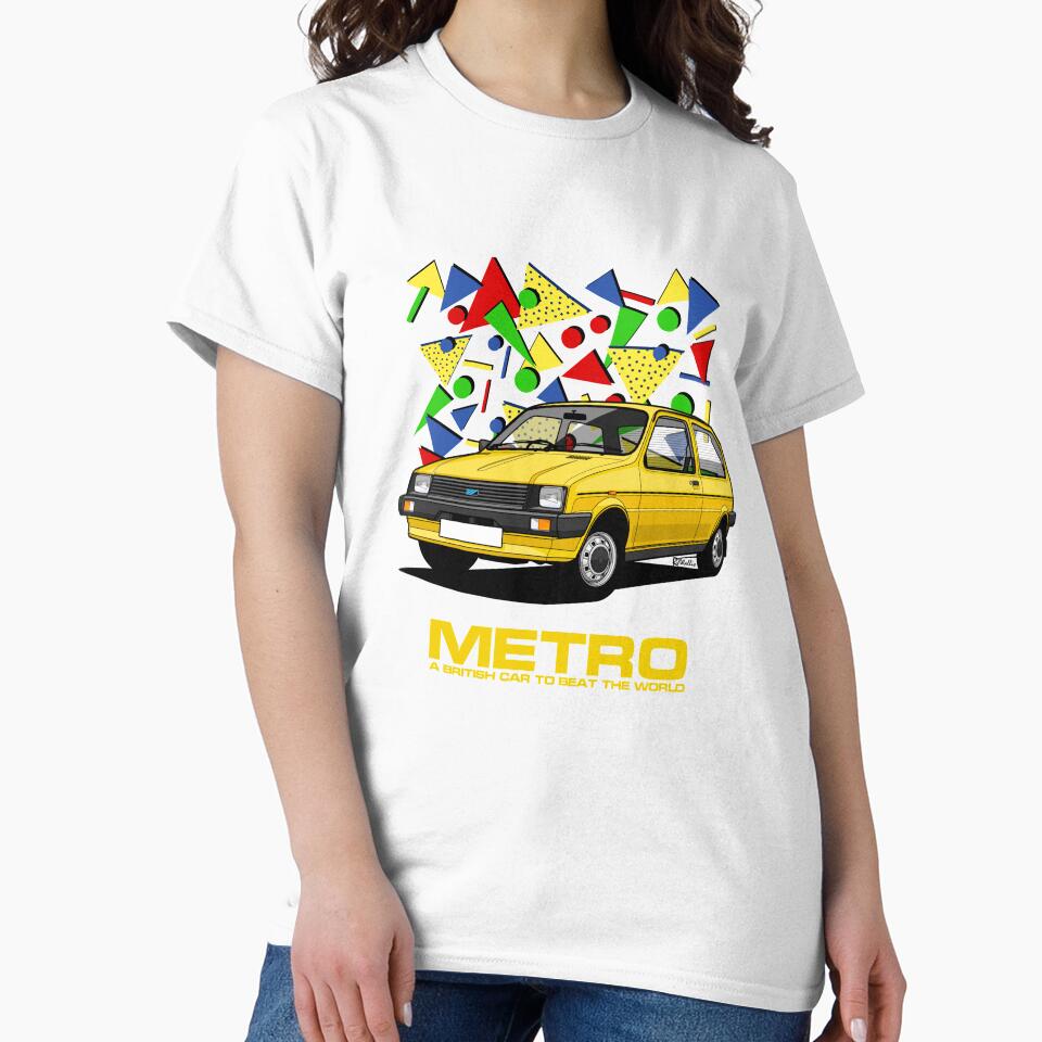 Austin Metro Single Illustration - Yellow 80's pattern by RJWautographics